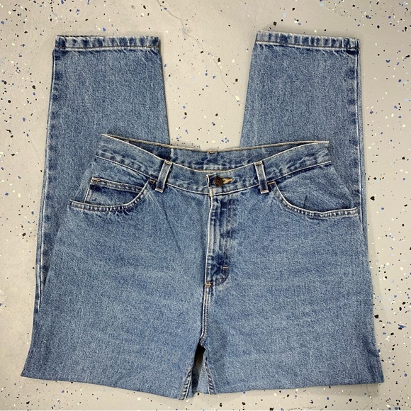 Vintage 80s Gitano Stonewash Blue Jeans High Waist Tapered Leg 12 Petite 30"x28" - Picture 6 of 12